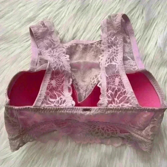 Victoria's Secret PINK Bralette Blush Pink Lace Top Small DD NWT - Picture 2 of 6